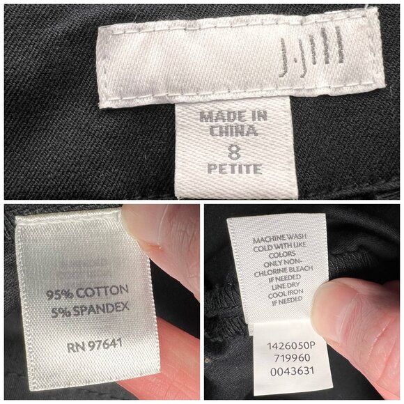 J Jill Black Cotton Stretch Pants Ankle Career Work Trousers Size 8 Petite - Picture 3 of 9